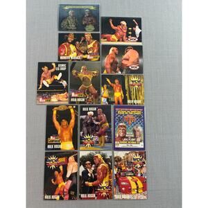 Vintage WCW Trading Card Lot 12 Cards Wrestling Flair Hogan Savage